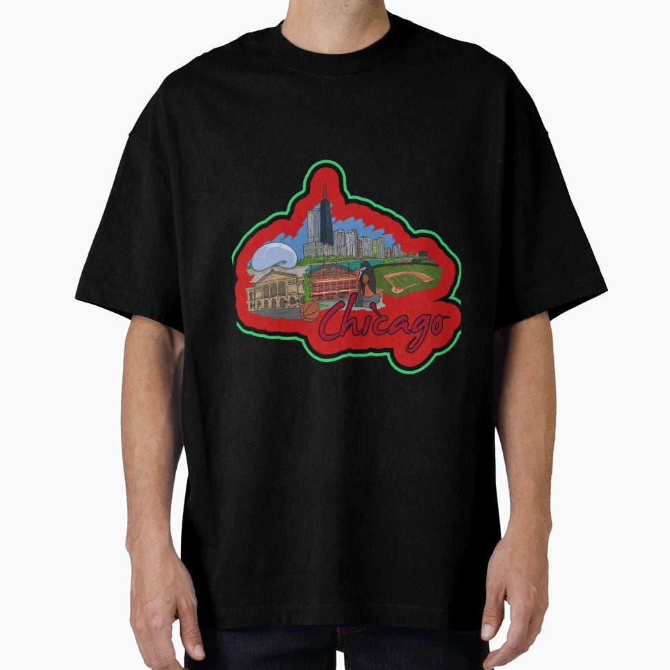 Chicago City Iconic Architecture And T-Shirt - Casual Everyday Wear Unisex - T-Shirt, Sweatshirt, Hoodie