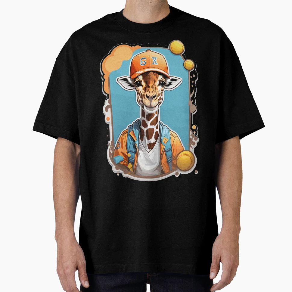 Baseball Giraffe T-Shirt - Minimalist Print for Adults - T-Shirt, Sweatshirt, Hoodie