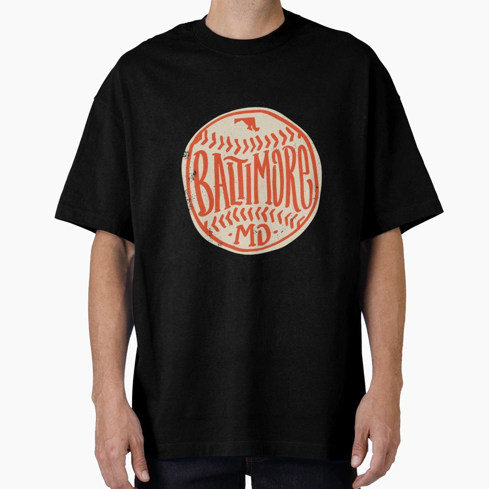Hand Drawn Baseball Baltimore T-Shirt - Fun Novelty Design for Adults - T-Shirt, Sweatshirt, Hoodie