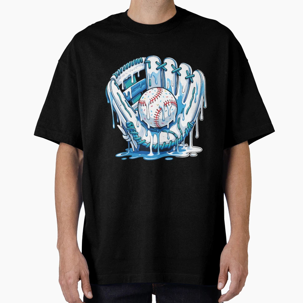 Baseball Ice Cream Drip Funny T-Shirt - Streetwear Style for Adults - T-Shirt, Sweatshirt, Hoodie