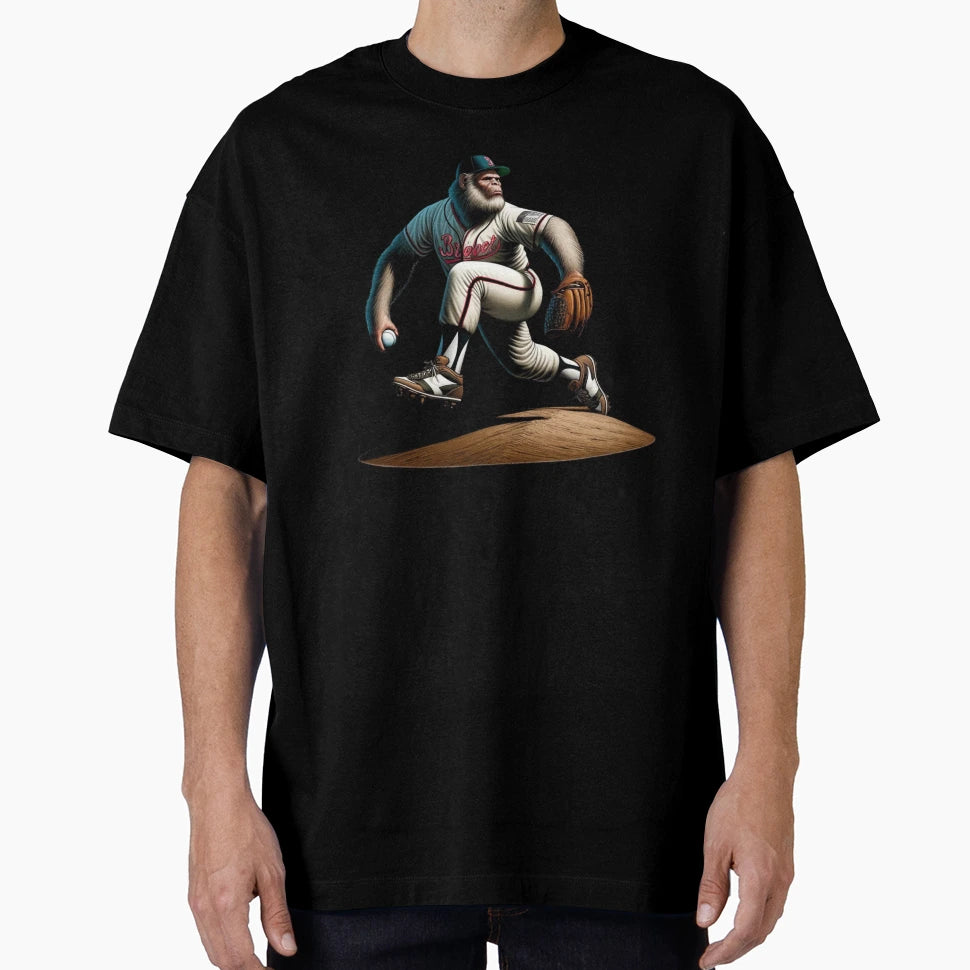 Bigfoot Baseball Pitcher Little T-Shirt - Casual Everyday Wear for Adults - T-Shirt, Sweatshirt, Hoodie