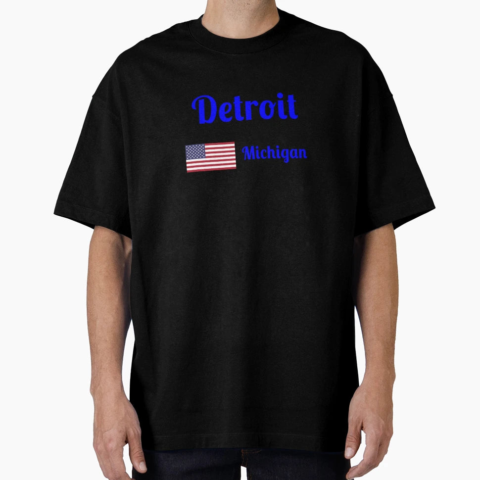Detroit Michigan Stylish Prints T-Shirt - Fun Novelty Design Men Women - T-Shirt, Sweatshirt, Hoodie