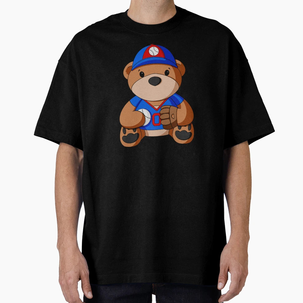 Baseball Player Teddy Bear T-Shirt - Streetwear Style Unisex - T-Shirt, Sweatshirt, Hoodie