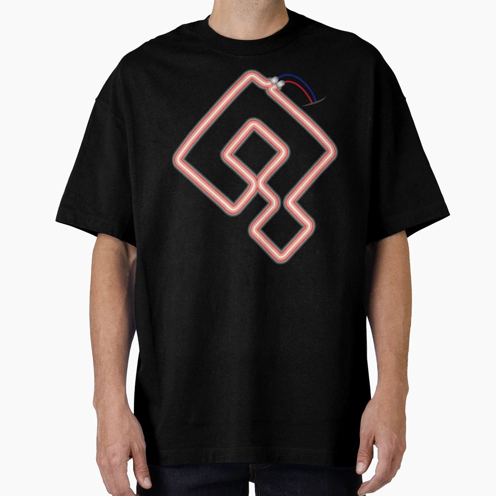Aenigma Neon Red Geometric T-Shirt - Novelty Apparel for Adults - T-Shirt, Sweatshirt, Hoodie
