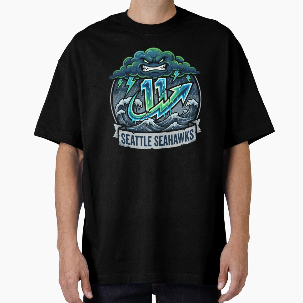 Seahawks 11 Fierce Electric Lightning T-Shirt - Trendy Graphic for Adults - T-Shirt, Sweatshirt, Hoodie