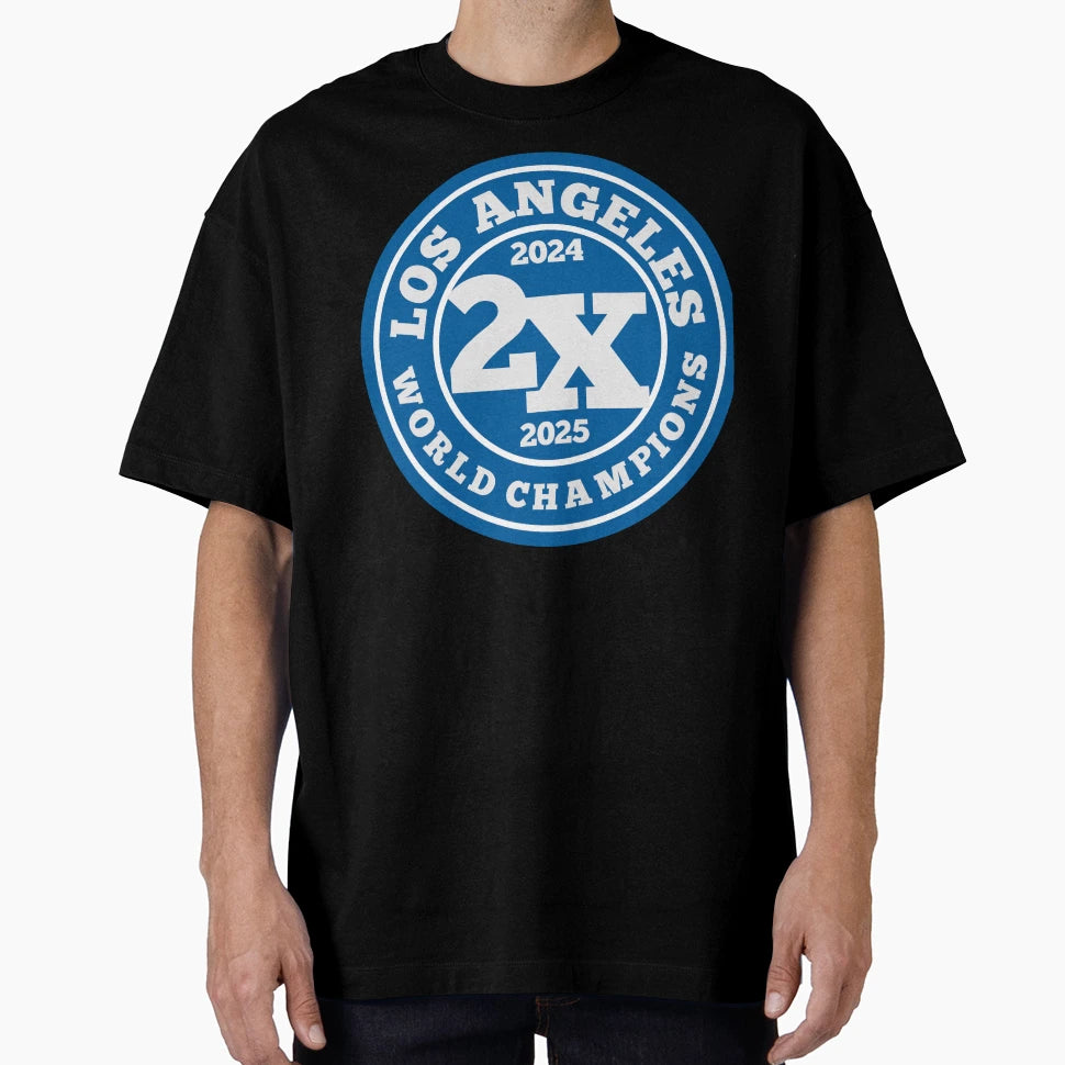 Los Angeles 2X World Champions T-Shirt - Trendy Graphic Unisex - T-Shirt, Sweatshirt, Hoodie