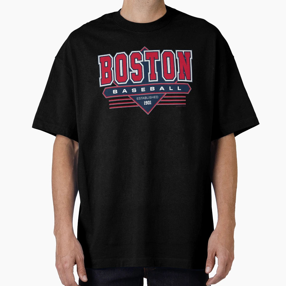 Boston Baseball Red Sox Inspired 90S T-Shirt - Custom Art Print Men Women - T-Shirt, Sweatshirt, Hoodie