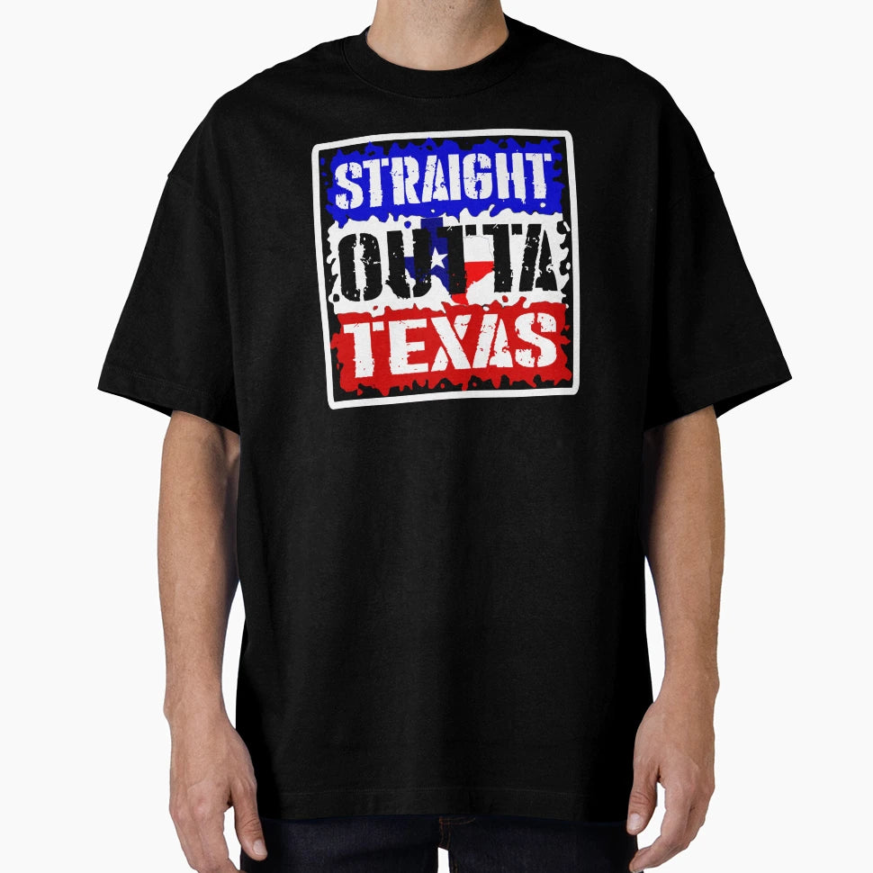 Straight Outta Texas Us Lone Star State T-Shirt - Custom Art Print Unisex - T-Shirt, Sweatshirt, Hoodie