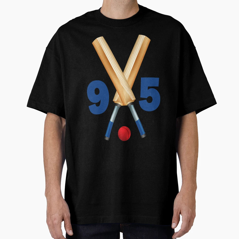 Cricket Number 95 Ninety Five Bats And T-Shirt - Novelty Apparel Men Women - T-Shirt, Sweatshirt, Hoodie