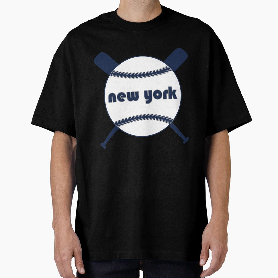 New York Throwback Baseball Crossed T-Shirt - Novelty Apparel for Adults - T-Shirt, Sweatshirt, Hoodie