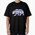 Chicago City Flag Distressed Bear T-Shirt - Trendy Graphic for Adults - T-Shirt, Sweatshirt, Hoodie