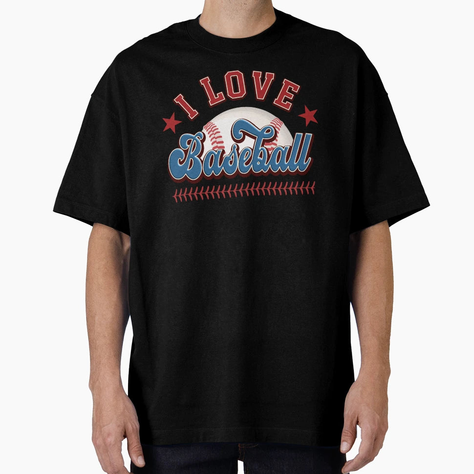 I Love Baseball T-Shirt - Minimalist Print Men Women - T-Shirt, Sweatshirt, Hoodie