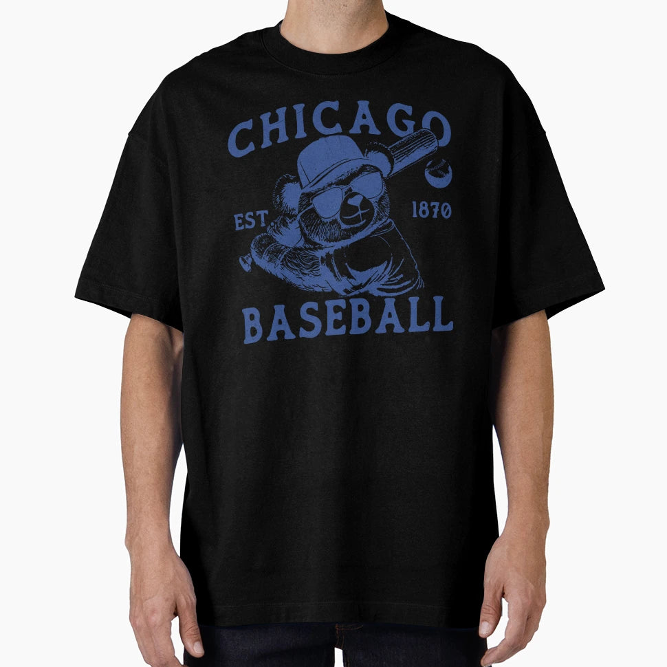Grunge Chicago Baseball T-Shirt - Unique Graphic Unisex - T-Shirt, Sweatshirt, Hoodie