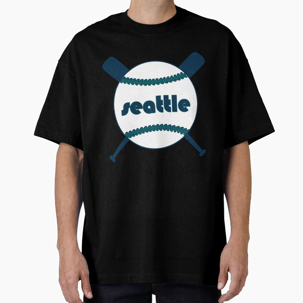 Seattle Throwback Baseball Crossed T-Shirt - Aesthetic Graphic Men Women - T-Shirt, Sweatshirt, Hoodie