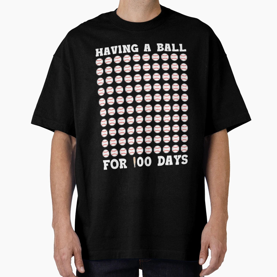 Baseball 100 Days School Player T-Shirt - Unique Graphic for Adults - T-Shirt, Sweatshirt, Hoodie