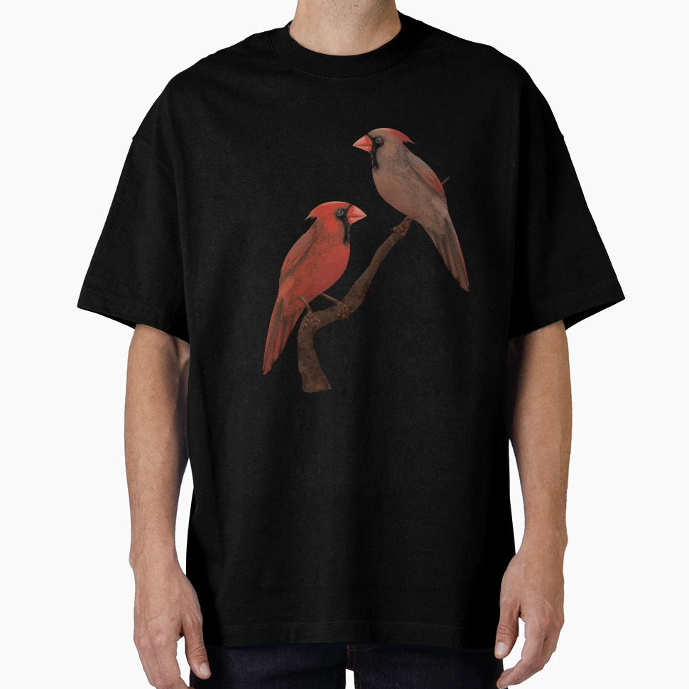 Male Female Northern Cardinals T-Shirt - Custom Art Print Unisex - T-Shirt, Sweatshirt, Hoodie