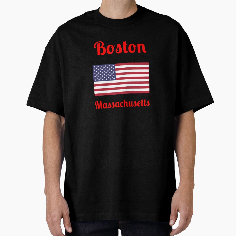 Boston Massachusetts Stylish Prints T-Shirt - Novelty Apparel for Adults - T-Shirt, Sweatshirt, Hoodie