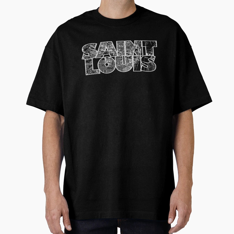 Saint Louis Mo Street Map T-Shirt - Casual Everyday Wear for Adults - T-Shirt, Sweatshirt, Hoodie