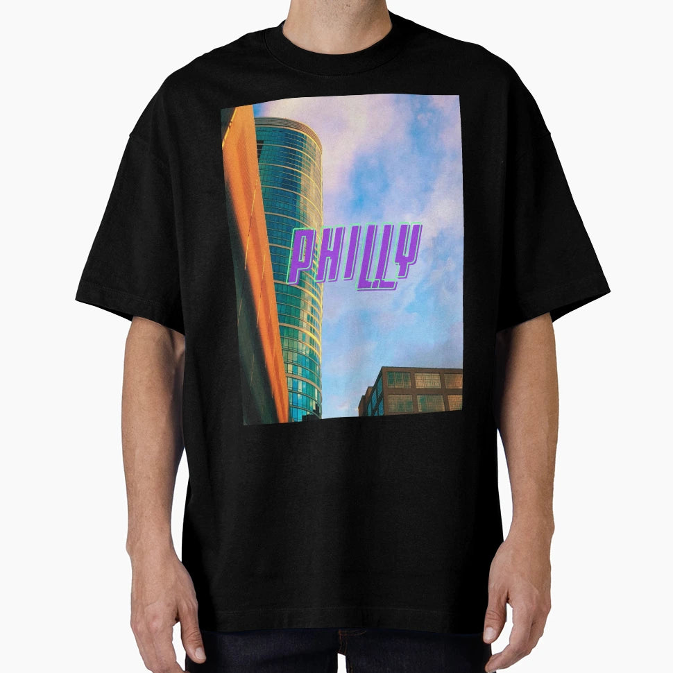 Sunset Market Street Philly T-Shirt - Novelty Apparel for Adults - T-Shirt, Sweatshirt, Hoodie