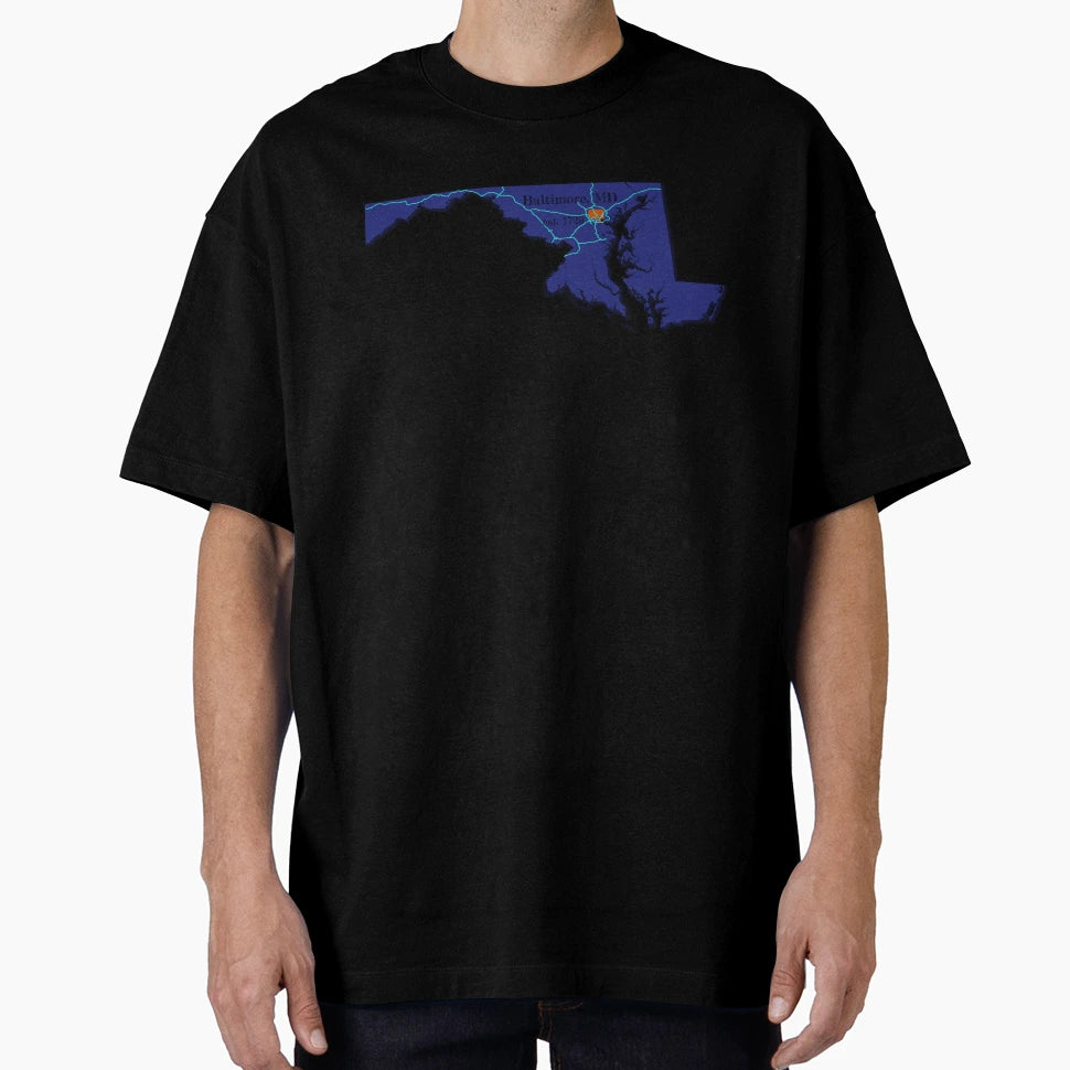 Baltimore Md Blue T-Shirt - Graphic Print for Adults - T-Shirt, Sweatshirt, Hoodie