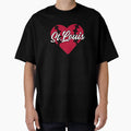 St Louis I Love Stl Baseball Heart Script T-Shirt - Trendy Graphic Unisex - T-Shirt, Sweatshirt, Hoodie