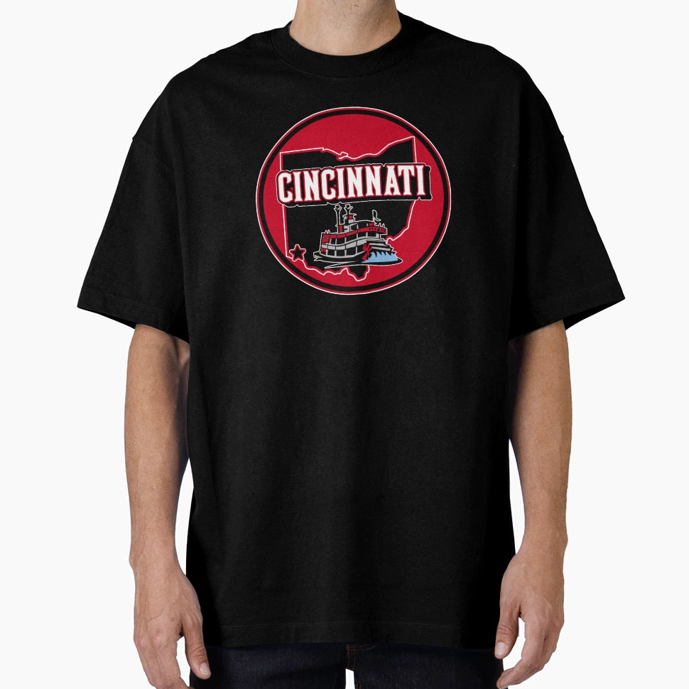 Cincinnati Riverboat Crest T-Shirt - Minimalist Print Men Women - T-Shirt, Sweatshirt, Hoodie