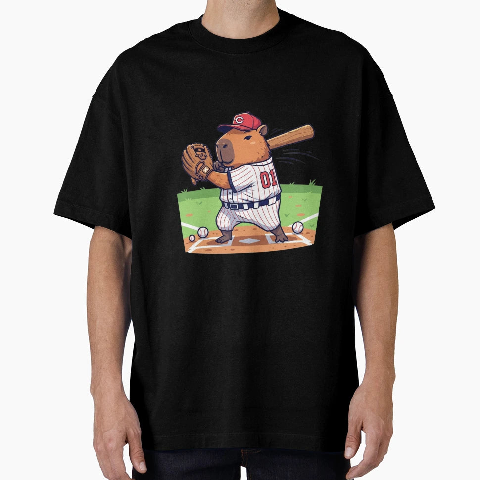 Capybara Baseball Player Capybara T-Shirt - Minimalist Print for Adults - T-Shirt, Sweatshirt, Hoodie