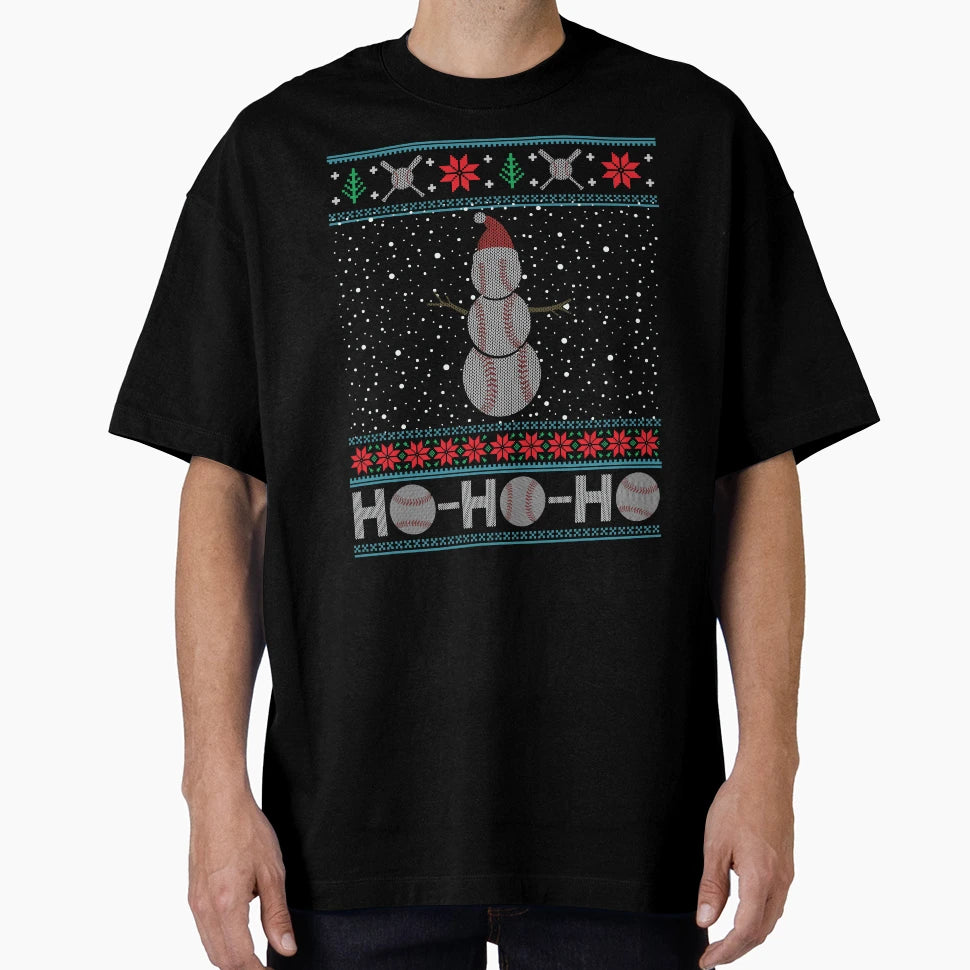 Baseball Snowman Ugly T-Shirt - Casual Everyday Wear Men Women - T-Shirt, Sweatshirt, Hoodie