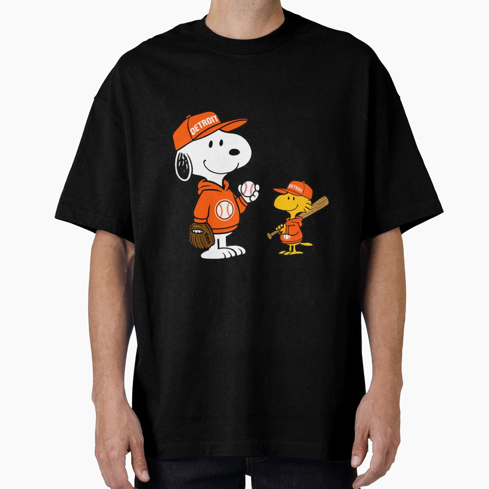 Detroit Tigers Snoopy And Woodstock T-Shirt - Unique Graphic Unisex - T-Shirt, Sweatshirt, Hoodie