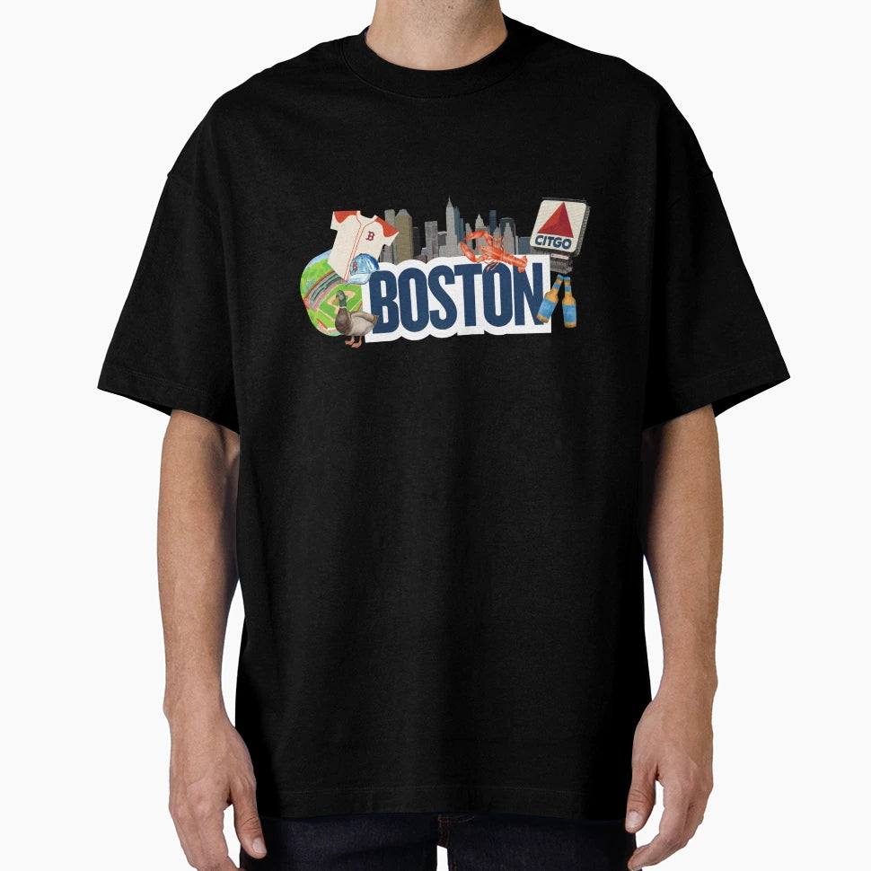 Boston Collage T-Shirt - Streetwear Style Unisex - T-Shirt, Sweatshirt, Hoodie