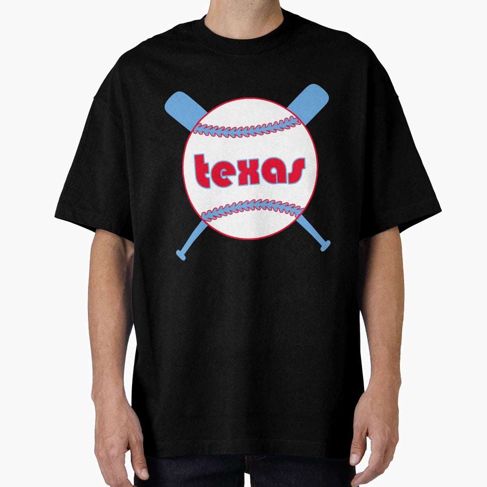 Texas Throwback Baseball Crossed Bats T-Shirt - Graphic Print Unisex - T-Shirt, Sweatshirt, Hoodie