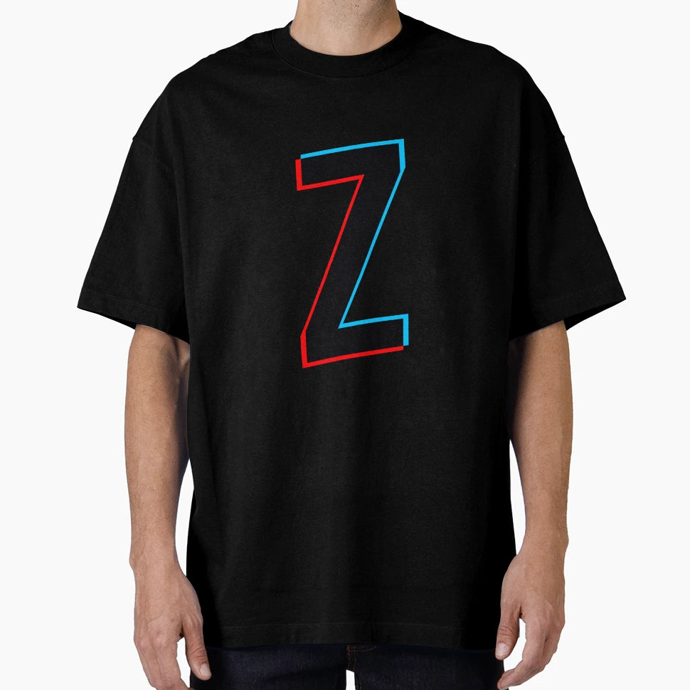 Black Letter Z Red And Blue Lines T-Shirt - Streetwear Style Unisex - T-Shirt, Sweatshirt, Hoodie