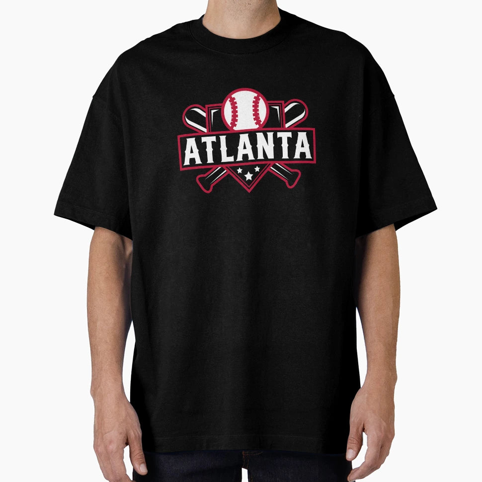 Atlanta Baseball Home Plate Crossed Bats T-Shirt - Unique Graphic Men Women - T-Shirt, Sweatshirt, Hoodie