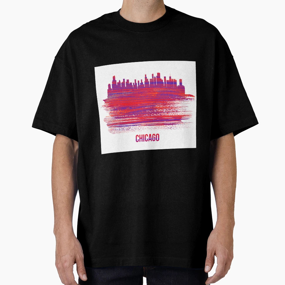 Chicago City Skyline T-Shirt - Fun Novelty Design for Adults - T-Shirt, Sweatshirt, Hoodie