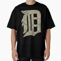 Detroit City Map Old English D T-Shirt - Unique Graphic Unisex - T-Shirt, Sweatshirt, Hoodie