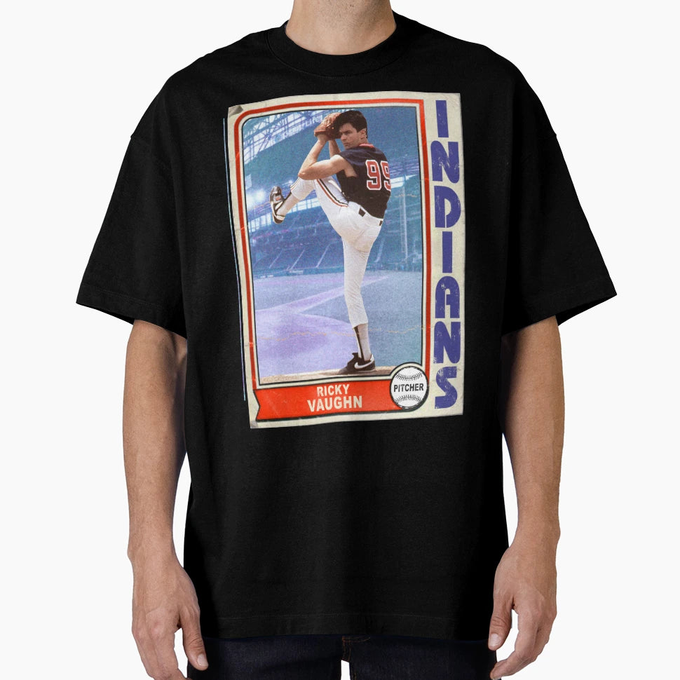 Ricky Wild Thing Vaughn Trading Card T-Shirt - Aesthetic Graphic for Adults - T-Shirt, Sweatshirt, Hoodie