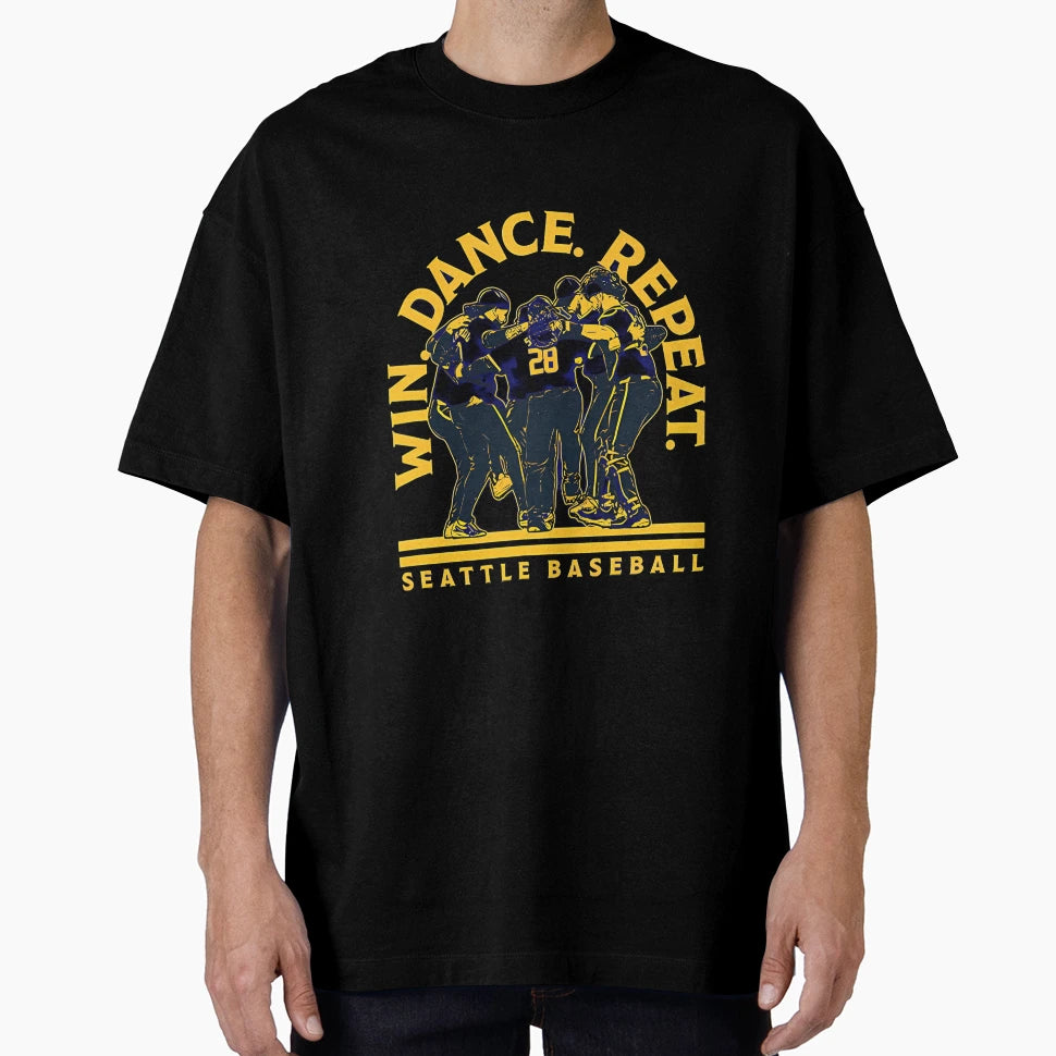 Seattle Baseball Win Dance Repeat T-Shirt - Minimalist Print for Adults - T-Shirt, Sweatshirt, Hoodie