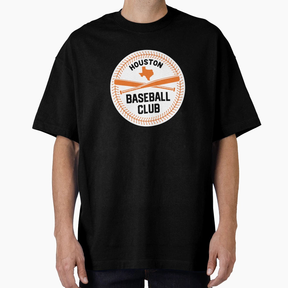 Houston Baseball Club Bat And Stitches T-Shirt - Minimalist Print Unisex - T-Shirt, Sweatshirt, Hoodie