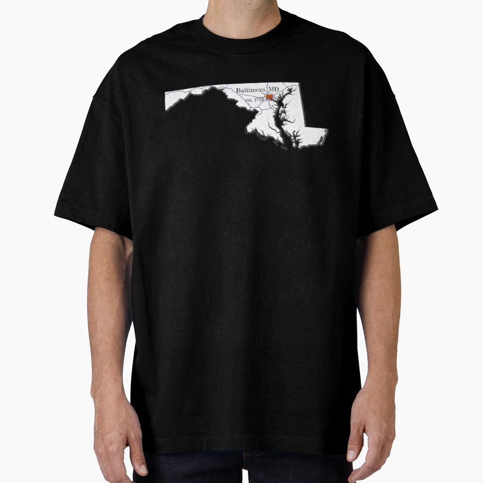 Baltimore Md White T-Shirt - Unique Graphic Unisex - T-Shirt, Sweatshirt, Hoodie