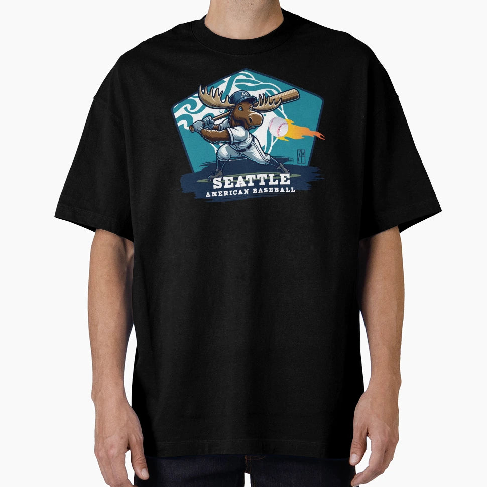 Usa American Baseball Seattle Baseball T-Shirt - Graphic Print for Adults - T-Shirt, Sweatshirt, Hoodie
