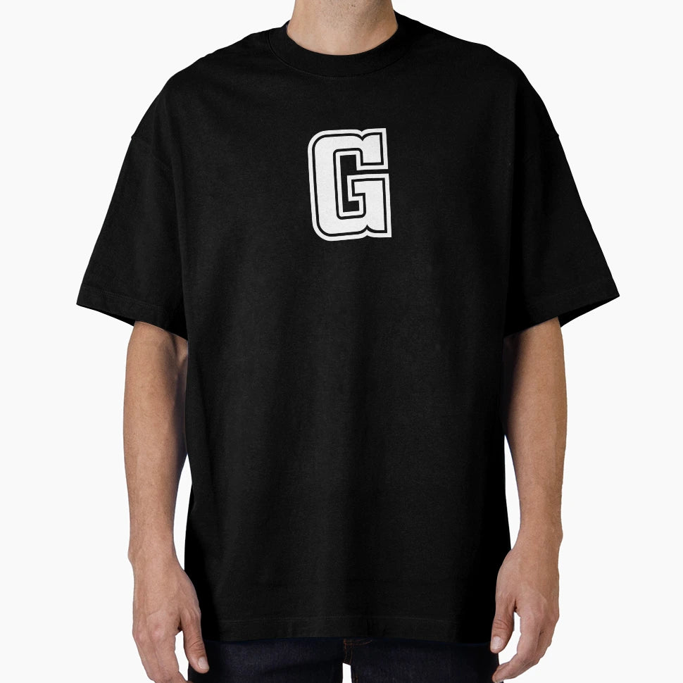 Letter G Initial G Varsity White T-Shirt - Aesthetic Graphic for Adults - T-Shirt, Sweatshirt, Hoodie