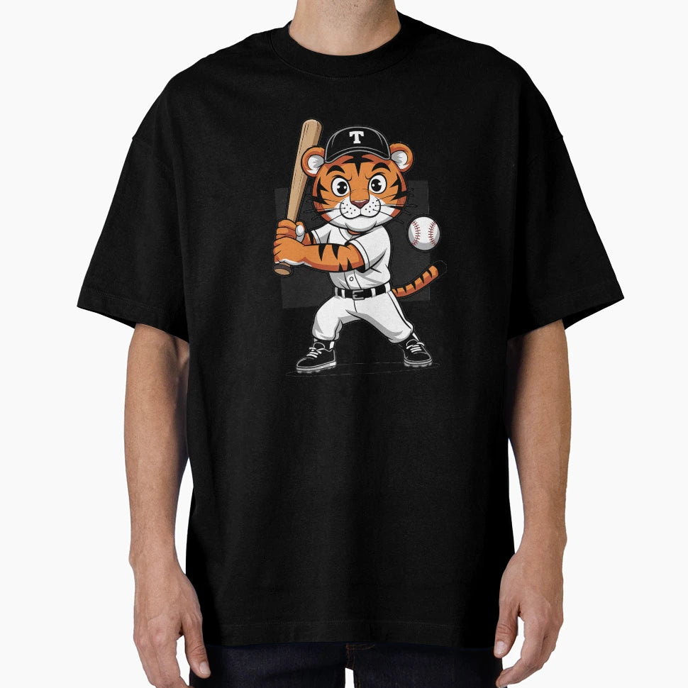 Funny Baseball Tiger Baseball Tiger T-Shirt - Trendy Graphic Unisex - T-Shirt, Sweatshirt, Hoodie
