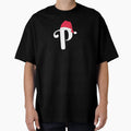 Letter P Red Santa Hat T-Shirt - Fun Novelty Design for Adults - T-Shirt, Sweatshirt, Hoodie