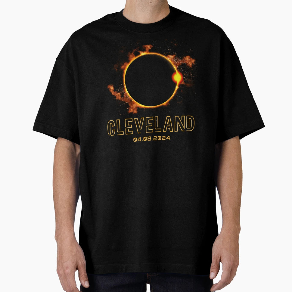 Cleveland Ohio Total Solar Eclipse T-Shirt - Custom Art Print for Adults - T-Shirt, Sweatshirt, Hoodie