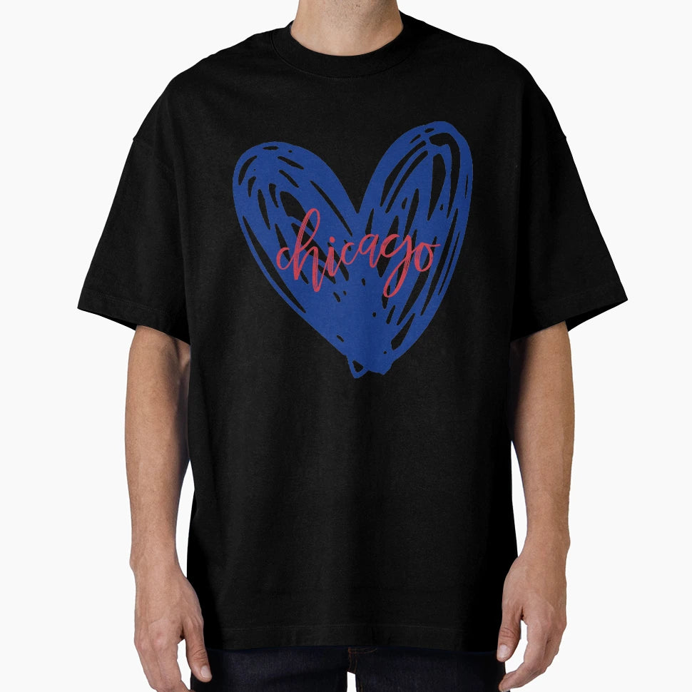 Chicago Heart 3 T-Shirt - Trendy Graphic for Adults - T-Shirt, Sweatshirt, Hoodie