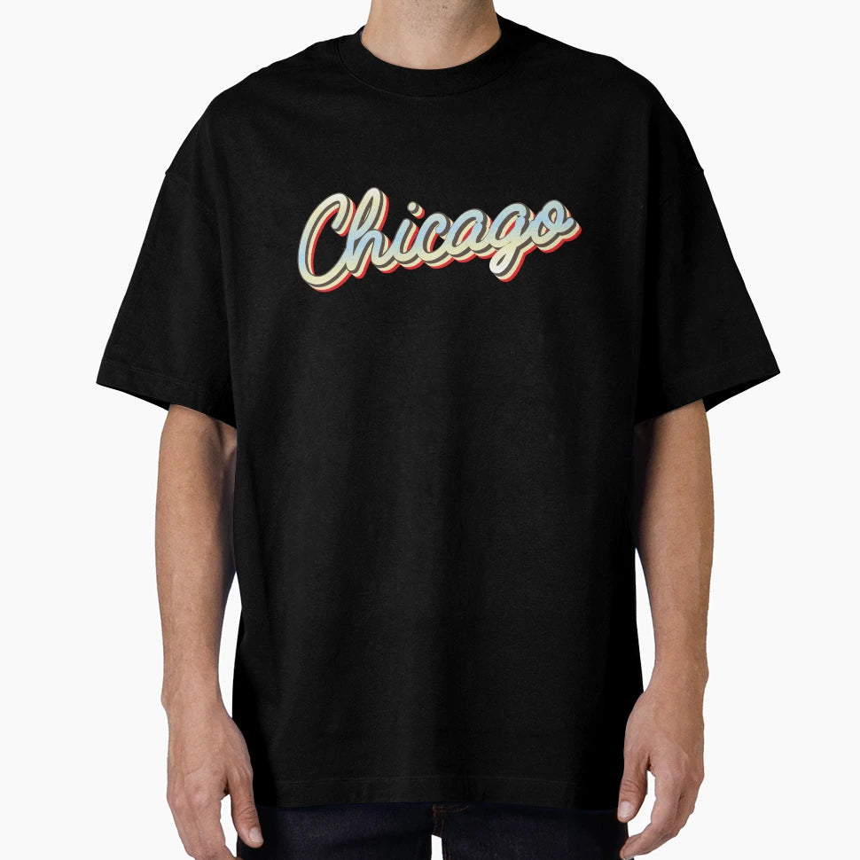 Chicago College Town Script 1 T-Shirt - Casual Everyday Wear Unisex - T-Shirt, Sweatshirt, Hoodie