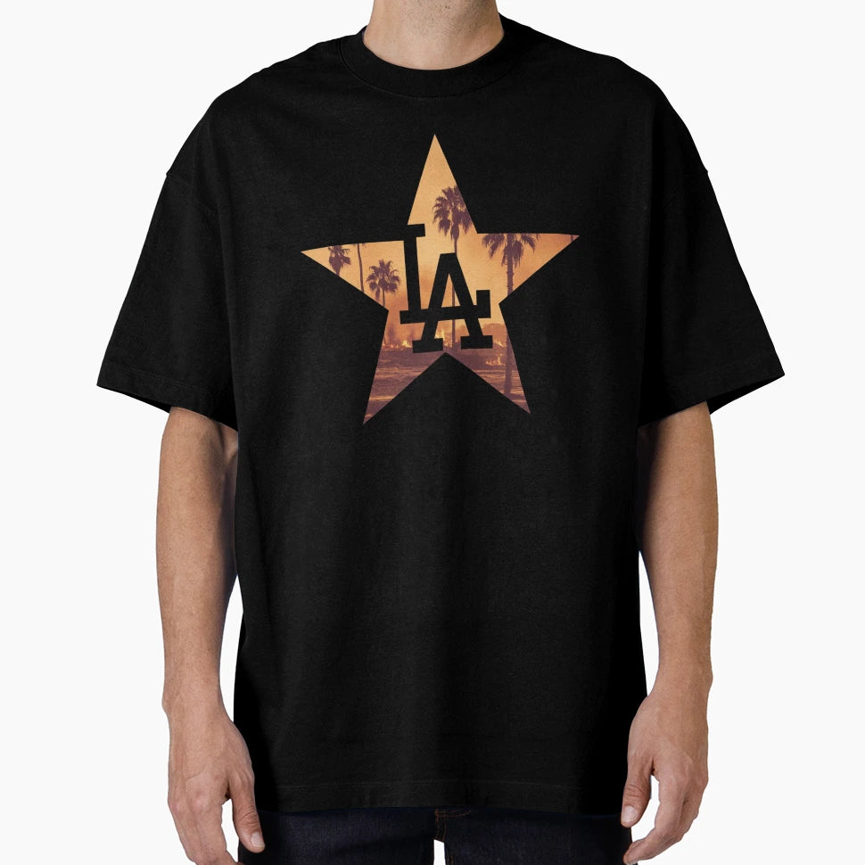 Wildfires California La Hollywood Star T-Shirt - Graphic Print Unisex - T-Shirt, Sweatshirt, Hoodie
