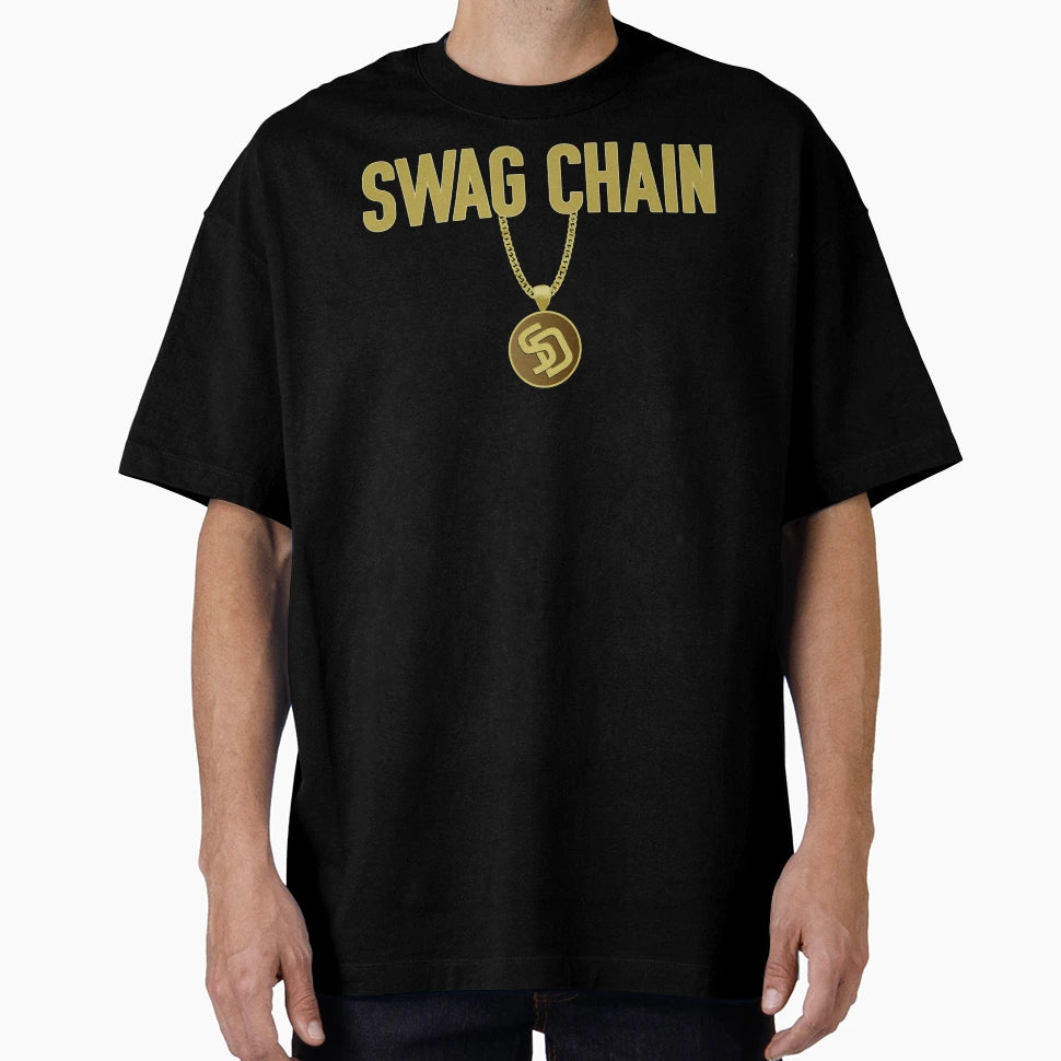 Swag Chain San Diego Baseball Home T-Shirt - Fun Novelty Design for Adults - T-Shirt, Sweatshirt, Hoodie