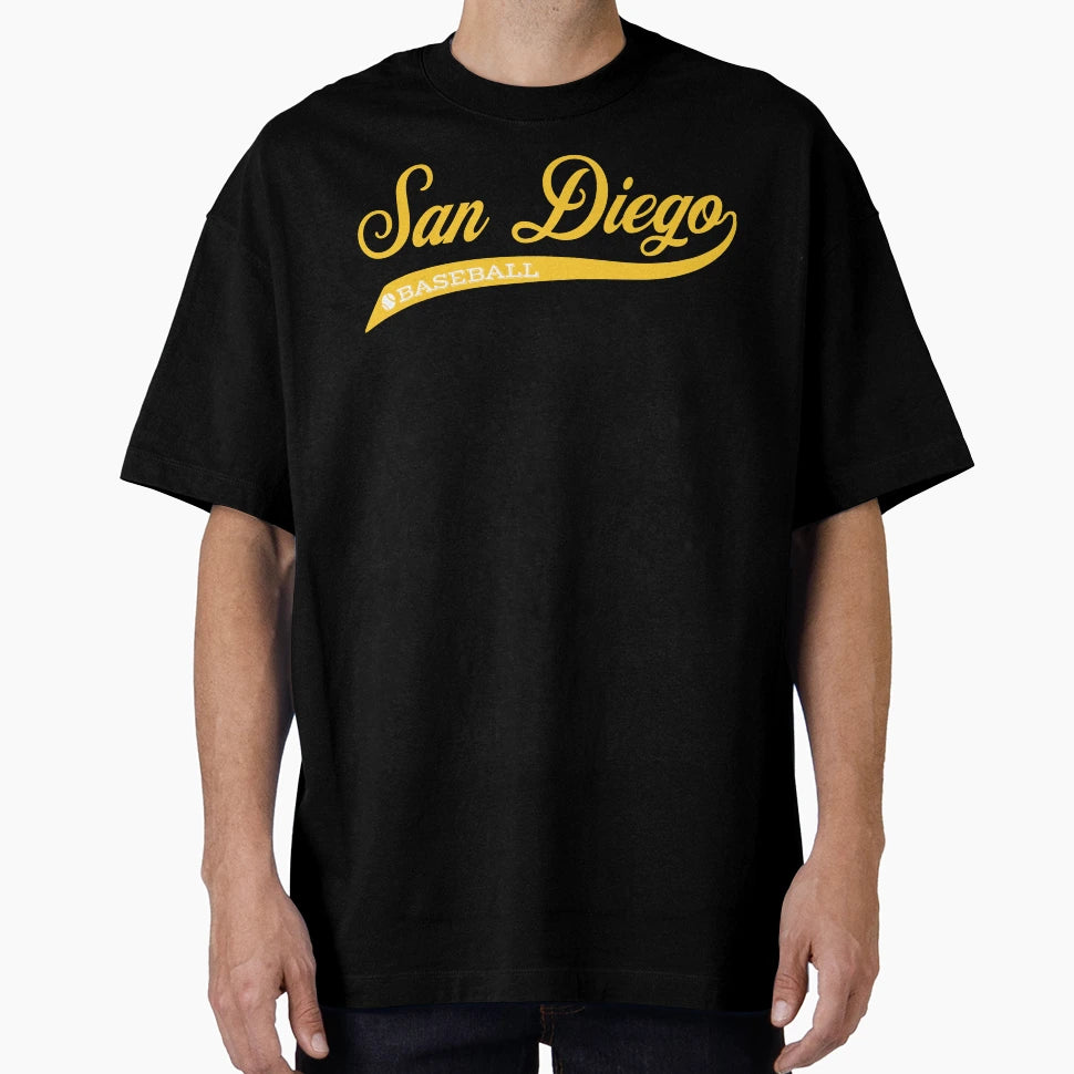 Script San Diego Baseball T-Shirt - Fun Novelty Design Men Women - T-Shirt, Sweatshirt, Hoodie