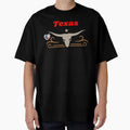 Texas Usa Bull American Font T-Shirt - Casual Everyday Wear Men Women - T-Shirt, Sweatshirt, Hoodie